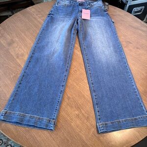 Juicy Couture LOGO BLING BOOTY Rhinestone Wide Leg Carpenter Jeans NWT 7/28x32